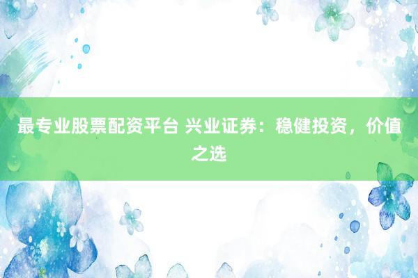 最专业股票配资平台 兴业证券：稳健投资，价值之选