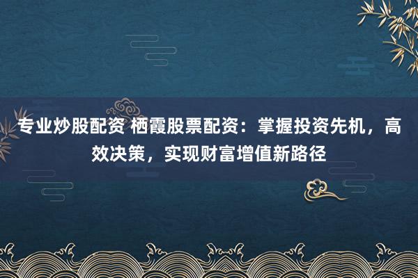 专业炒股配资 栖霞股票配资：掌握投资先机，高效决策，实现财富增值新路径