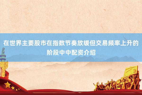 在世界主要股市在指数节奏放缓但交易频率上升的阶段中中配资介绍