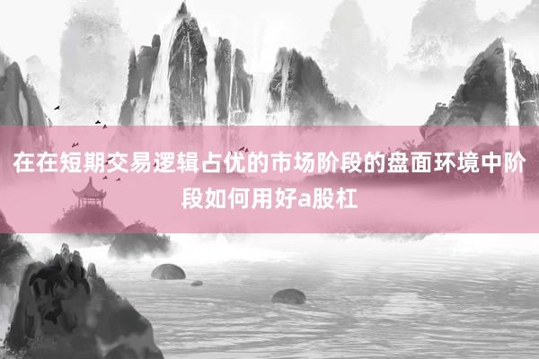 在在短期交易逻辑占优的市场阶段的盘面环境中阶段如何用好a股杠