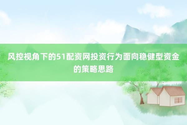 风控视角下的51配资网投资行为面向稳健型资金的策略思路