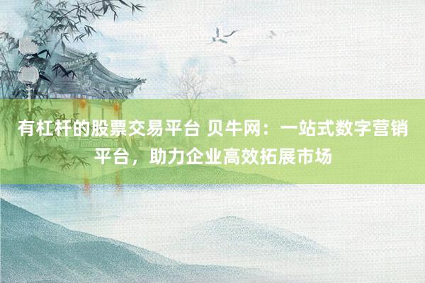 有杠杆的股票交易平台 贝牛网：一站式数字营销平台，助力企业高效拓展市场